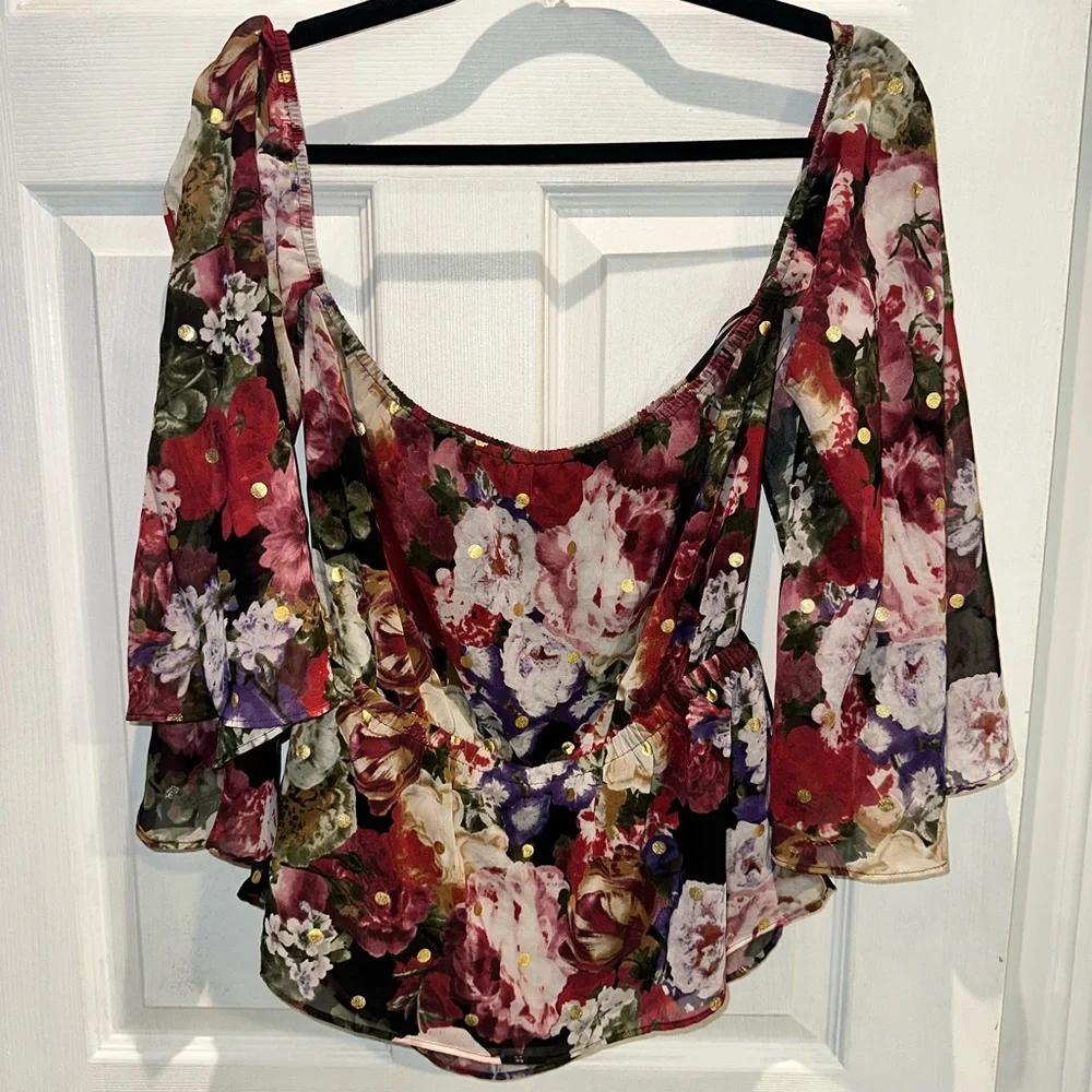 Express Multicolor Floral Blouse - Picture 3 of 3